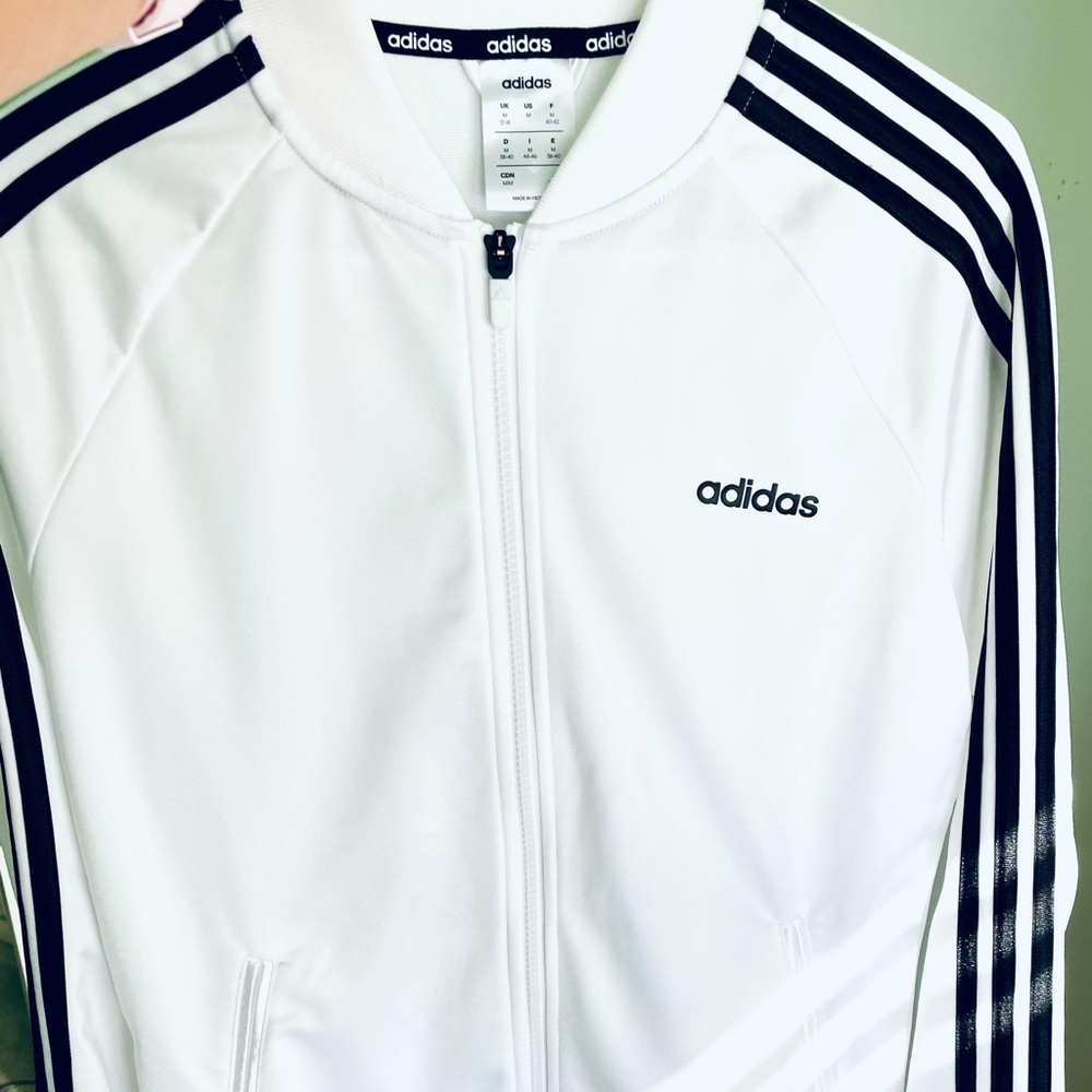LIKE NEW White Adidas Track Jacket